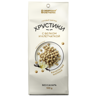 Готовый завтрак Хрустики с белком и клетчаткой | ваниль, 100 гр